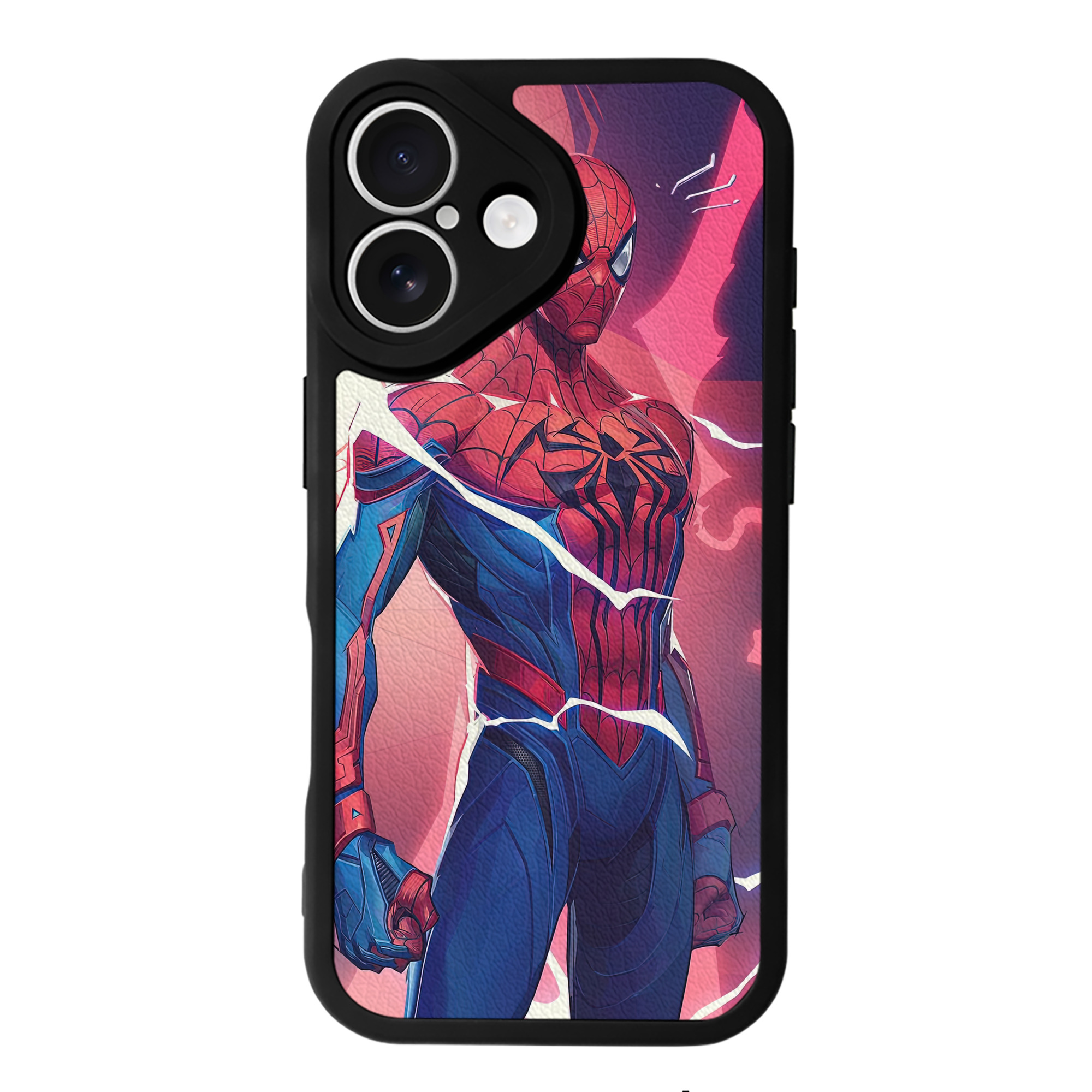 Spider Man スパイダーマン 【iPhone 16シリーズ対応】シリコンスマホケース（レザー調） 材質：シリコン